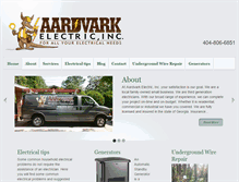 Tablet Screenshot of aardvark-electric.com